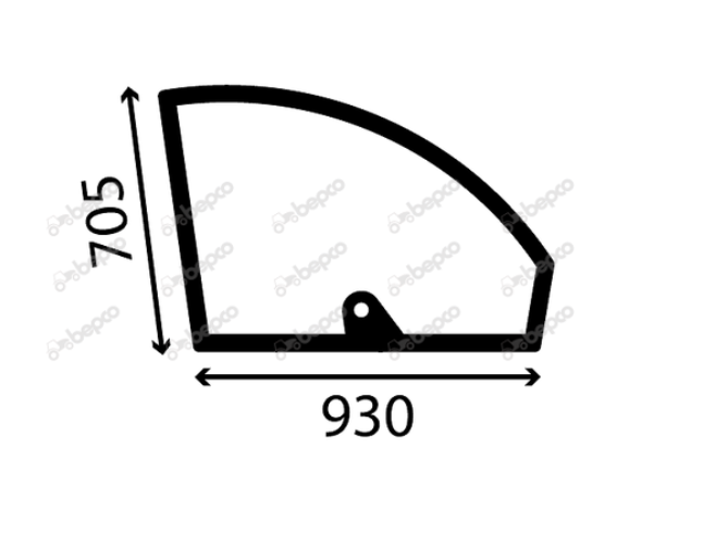 For CLAAS SCORPION UPPER DOOR WINDOW LEFT - FLAT - TINTED