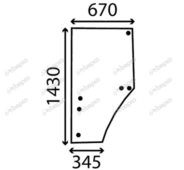 John Deere 6000, 6010, 6020, 6030, 7020, 7030, 6M Series LH Door Glass Left Hand