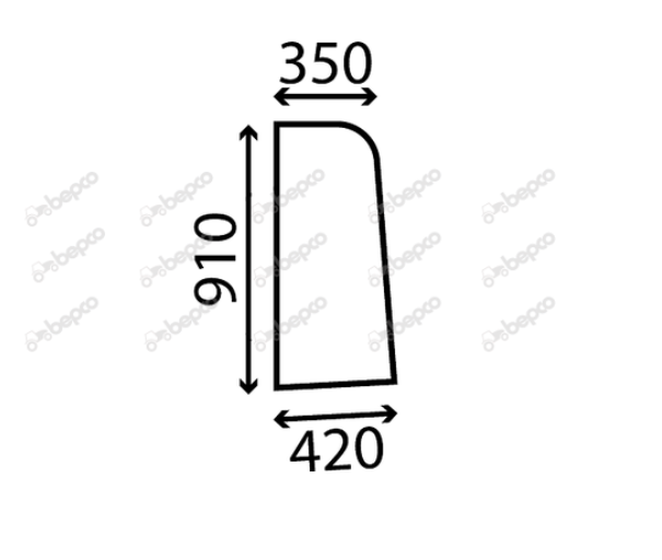 For JCB TELEHANDLER SIDE WINDOW LEFT - FLAT - TINTED