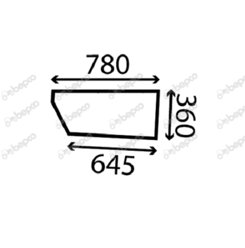 For JCB TELEHANDLER LOWER DOOR WINDOW LEFT - FLAT - NON-TINTED