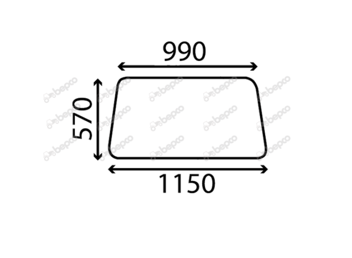 For MASSEY FERGUSON 500 SERIES UPPER DOOR WINDOW FLAT - NON-TINTED