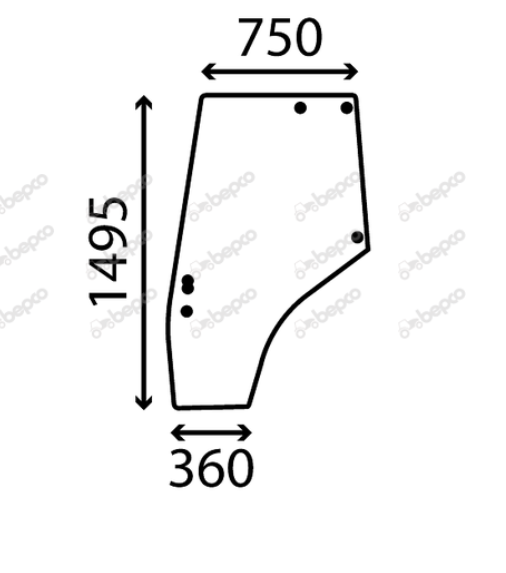 For MASSEY FERGUSON 4200 4300 SERIES DOOR GLASS LEFT - CURVED - TINTED