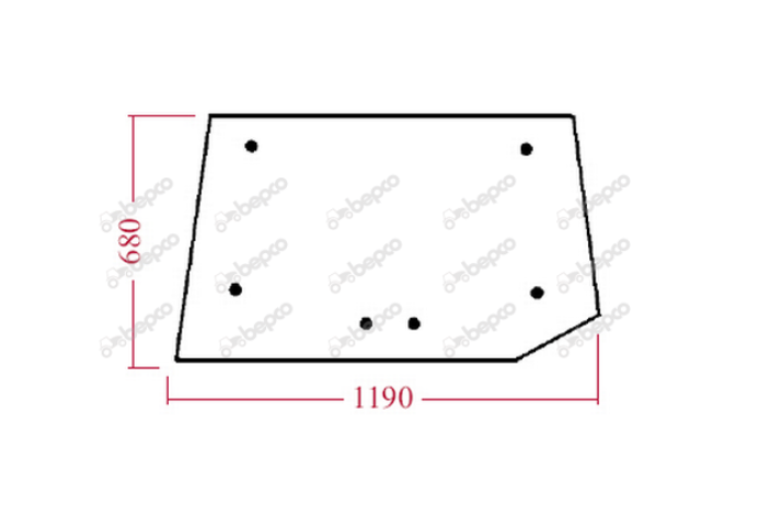 For, CASE IH 3000 4000 LP CAB REAR WINDOW FLAT - NON-TINTED