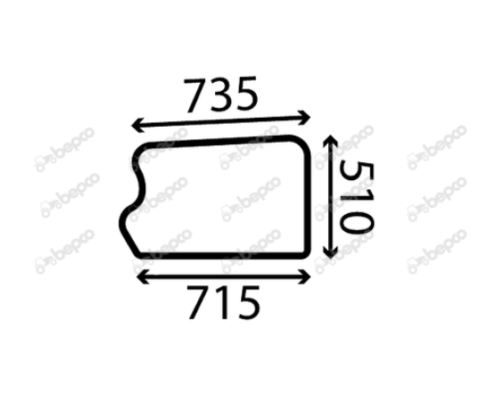 JCB Telehandler Door Bottom Glass