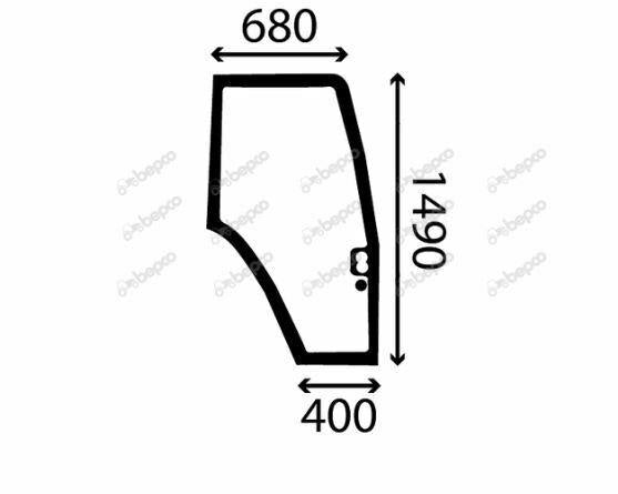 for, FIAT M series DOOR WINDOW RIGHT - CURVED - TINTED