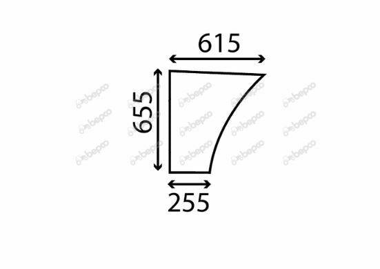 for, Massey Ferguson 300 series LOWER DOOR WINDOW FLAT - NON-TINTED