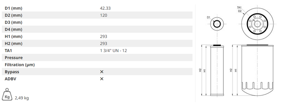 For NEW HOLLAND LB LBB LBCP HYDRAULIC FILTER