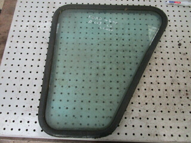 for, Ford 4600-7610 Q Cab LH Lower Door Glass & Rubber Seal in Good Condition