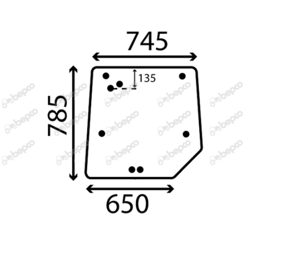 For, MASSEY FERGUSON 4200 4300 REAR WINDOW FLAT - TINTED