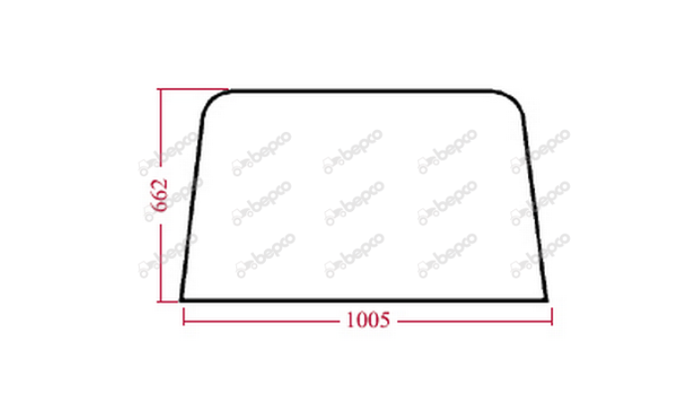 For CASE IHC L CAB REAR WINDOW FLAT - NON-TINTED