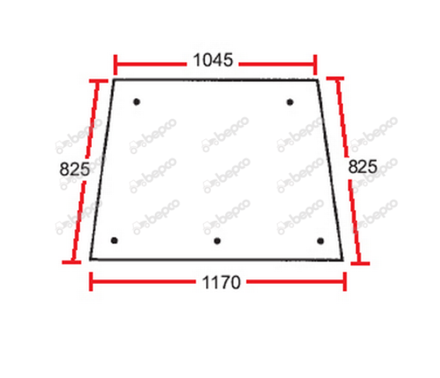 For, MASSEY FERGUSON 600 Series WINDSCREEN FLAT - TINTED