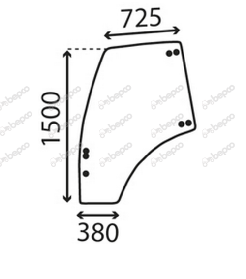 for, DEUTZ DOOR WINDOW LEFT - CURVED - TINTED