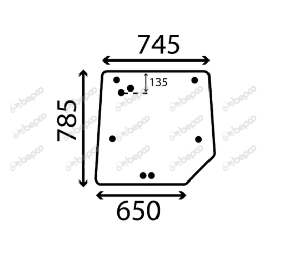 For MASSEY FERGUSON 4200 4300 REAR WINDOW FLAT - TINTED