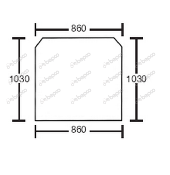 For JCB TELEHANDLER WINDSCREEN CURVED - TINTED