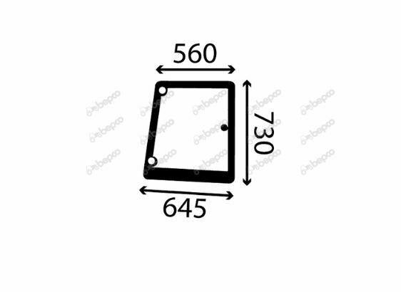 for, CASE IH JXU SIDE WINDOW RIGHT - CURVED - TINTED