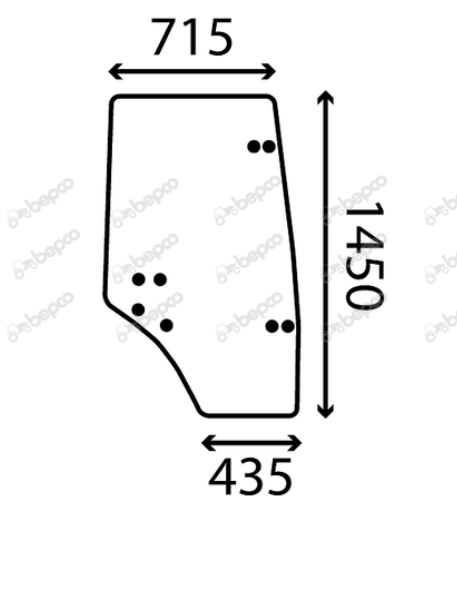 For DEUTZ AGROTRAC DOOR WINDOW GLASS RIGHT - CURVED - TINTED