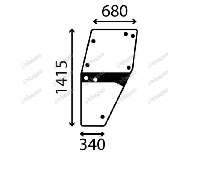 For DEUTZ DX DOOR WINDOW GLASS LEFT - CURVED - TINTED