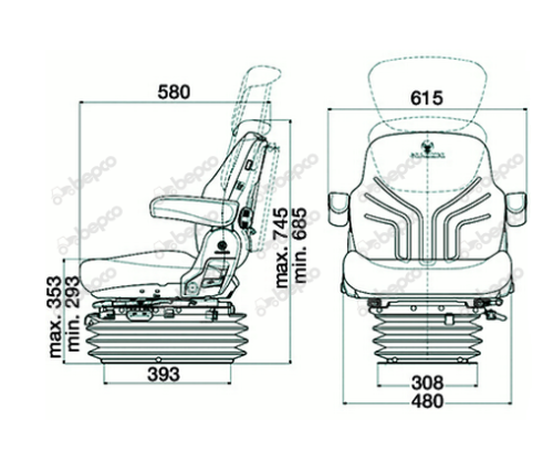 Grammer Maximo Black Edition Air Suspension Seat