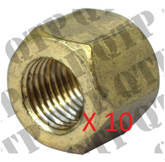 Massey Ferguson Brass Exhaust Manifold Nut 3/8 UNF pack of 10