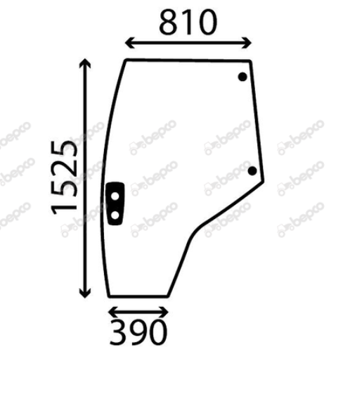 For MASSEY FERGUSON 56 57 66 67 76 77 DOOR WINDOW LEFT - CURVED - TINTED