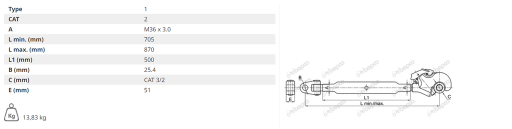 For MASSEY FERGUSON 5400 6400 6600 7600 TOP LINK CBM