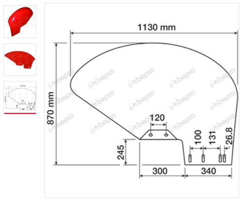 Massey Ferguson 135, 35  Mudguard RH