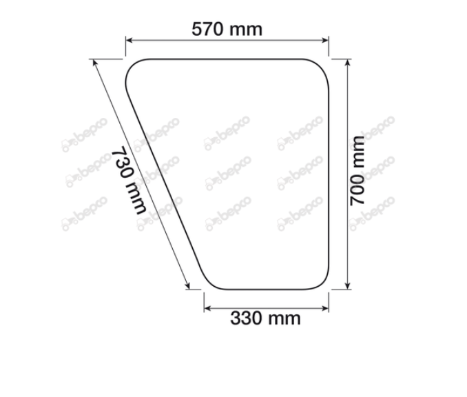 For MASSEY FERGUSON 500 LOWER DOOR WINDOW FLAT - TINTED