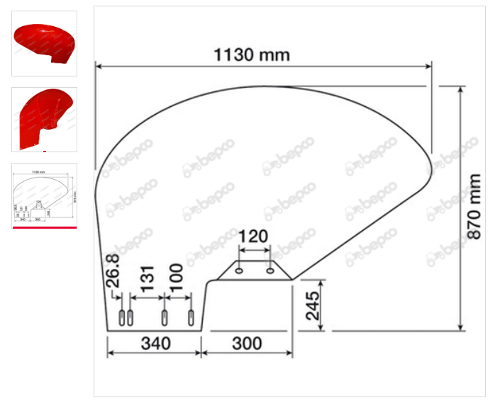 For Massey Ferguson 135, 35  Mudguard LH