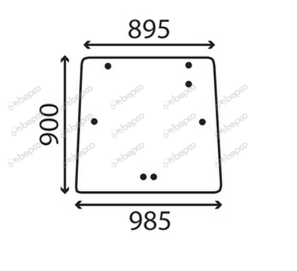 For, MASSEY FERGUSON 3000 3100 3600 REAR WINDOW FLAT - TINTED