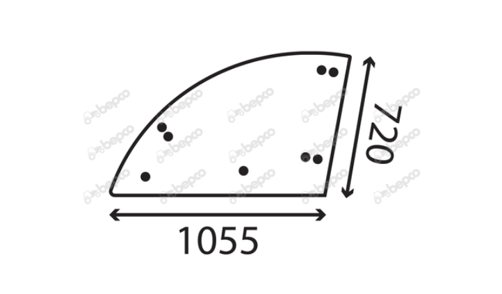 For BOBCAT  TL470 TL470HF UPPER DOOR WINDOW LEFT - FLAT - TINTED