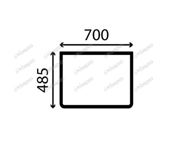 For JCB TELETRUK ROOF WINDSHIELD CURVED - TINTED