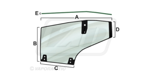 For CASE IHC CS CVX DOOR GLASS LH