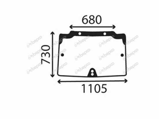 for, STEYR 300, KOMPAKT series OPENING FRONT WINDSHIELD CURVED - TINTED