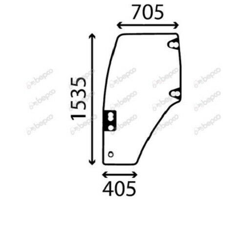 for, New Holland TL, TM, TS, series DOOR WINDOW LEFT - CURVED - TINTED