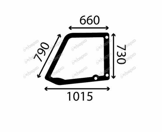 for, Massey Ferguson 8900,9000 UPPER DOOR WINDOW LEFT - FLAT - TINTED