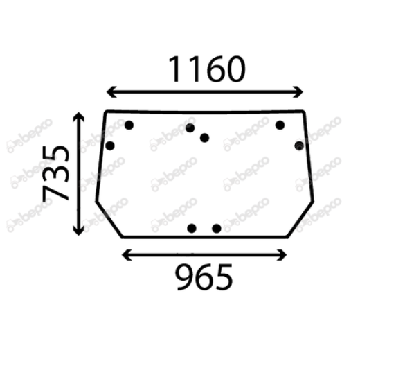 For DEUTZ REAR WINDOW CURVED - TINTED