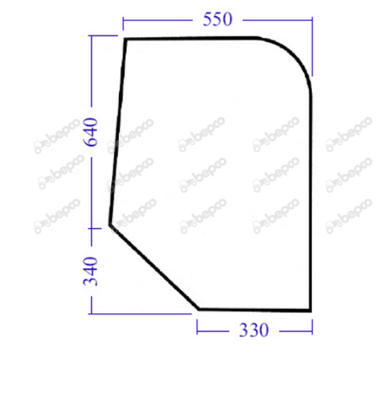 For CASE IHC L CAB DOOR WINDOW FLAT - NON-TINTED