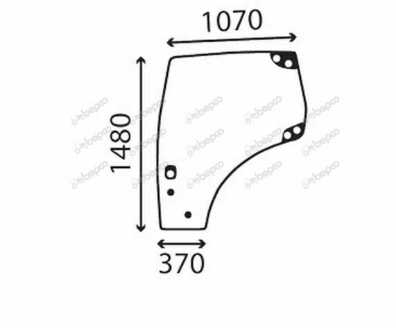 for, NEW HOLLAND TSA, T5, T6, T7, T6000, T7000 DOOR GLASS LEFT - CURVED - TINTED