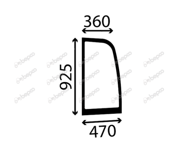 For JCB TELEHANDLER SIDE WINDOW LEFT - FLAT - NON-TINTED