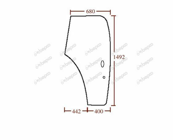 for, Ford New Holland 40, 60, TL, TS series   DOOR WINDOW LEFT - CURVED - TINTED