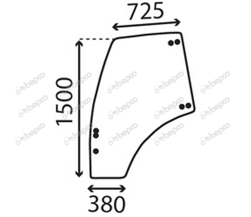 for, DEUTZ DOOR WINDOW LEFT - CURVED - TINTED