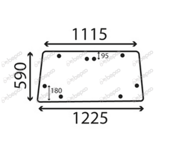 For, MASSEY FERGUSON 300 REAR WINDOW FLAT - NON-TINTED