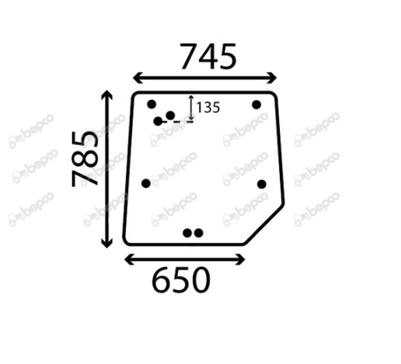 For MASSEY FERGUSON 4200 4300 REAR WINDOW FLAT - NON-TINTED