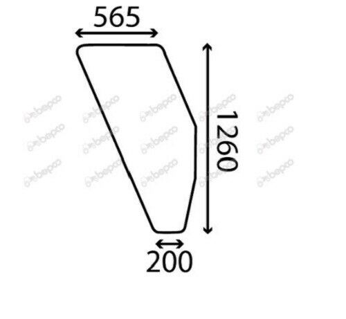 for, CASE JX series DOOR WINDOW RIGHT - CURVED - TINTED