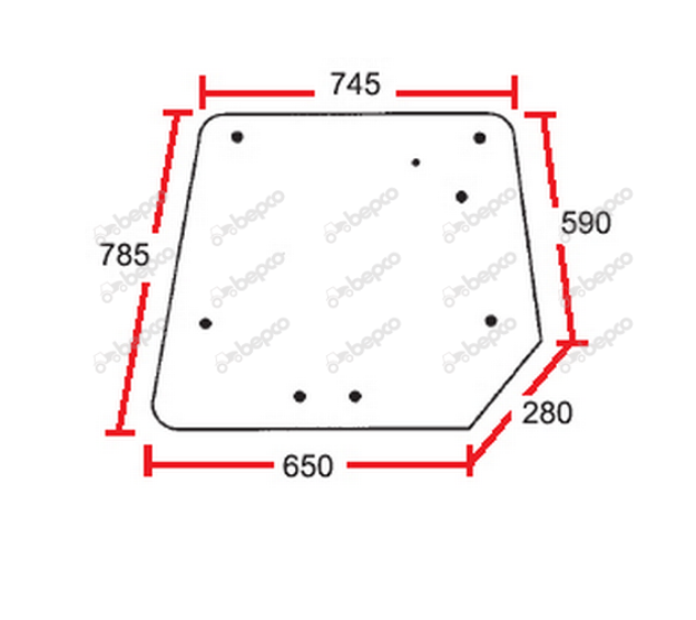 For MASSEY FERGUSON 4200 4300 REAR WINDOW FLAT - NON-TINTED