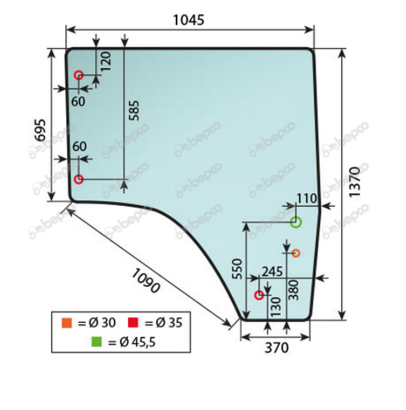 For SAME LAMBORGHINI DOOR WINDOW RIGHT - CURVED - TINTED