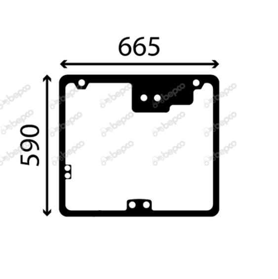 for, JCB TELETRUK REAR WINDOW FLAT - TINTED