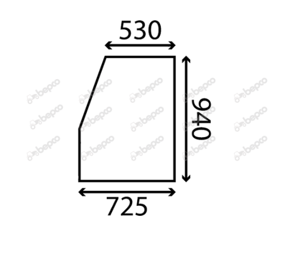 For JCB TELEHANDLER UPPER DOOR WINDOW LEFT - FLAT - TINTED