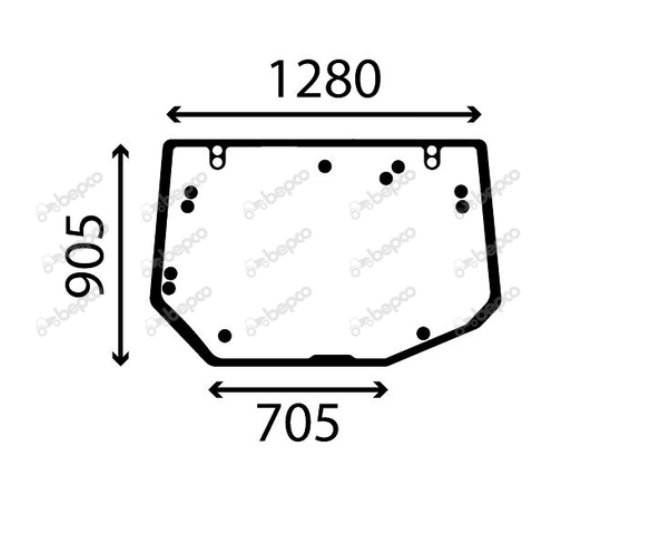 For, VALTRA VALMET REAR WINDOW CURVED - TINTED