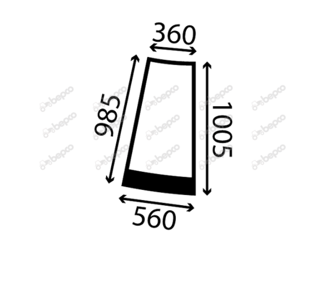 For JCB FASTRAC 2155 2170 CORNER WINDOW LEFT - CURVED - TINTED